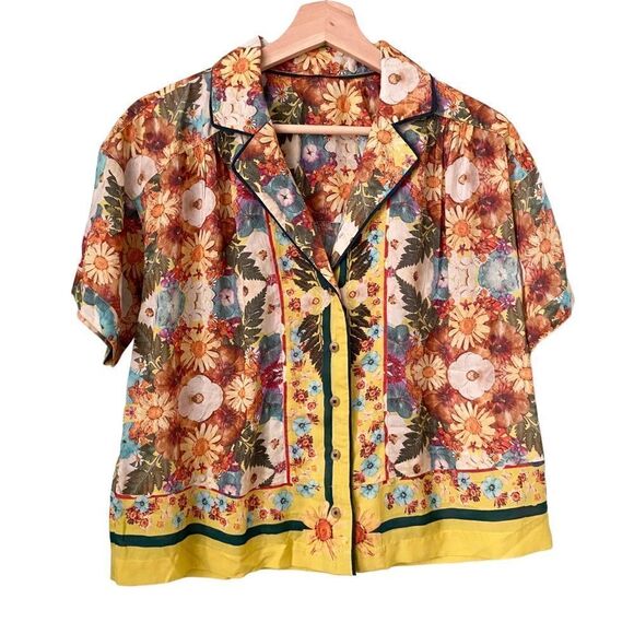 NEW Anthropologie The Moxy Collective Floral  Top - Picture 4 of 9